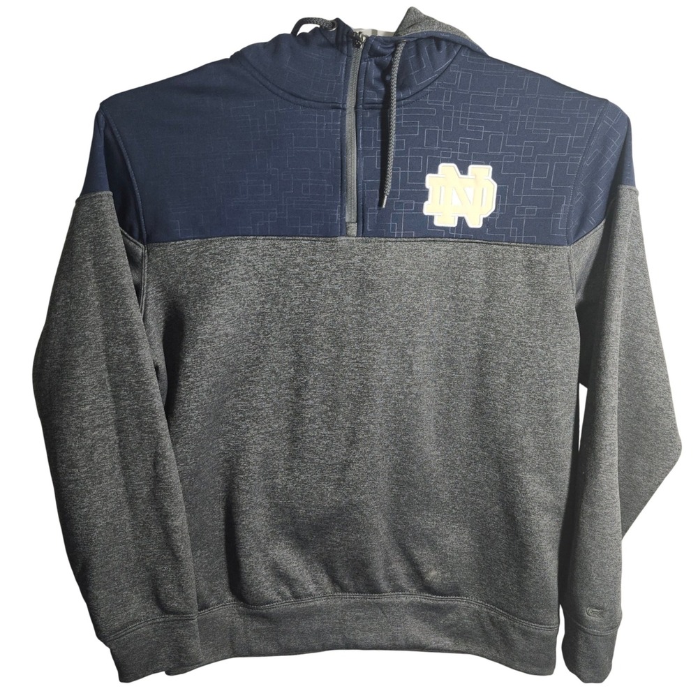 Colosseum Notre Dame Fighting Irish Quarter Zip Pullover Sweatshirt‎ L **READ**